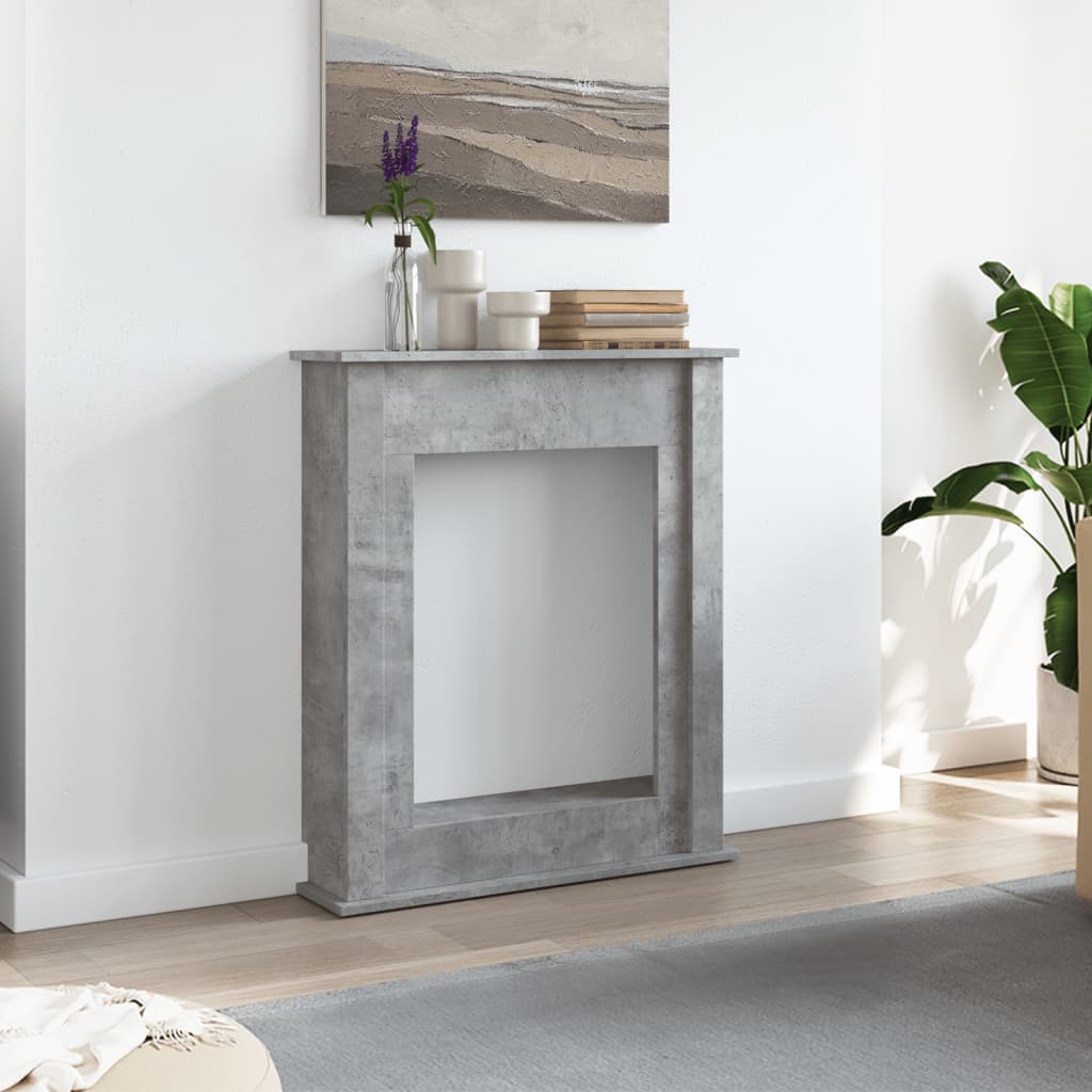 forsats til pejs 75x20x87,5 cm konstrueret træ betongrå