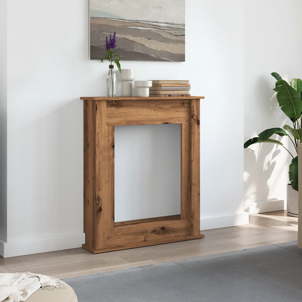 forsats til pejs 75x20x87,5 cm konstrueret træ kunsteg