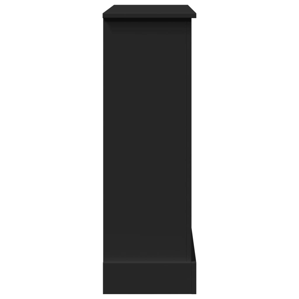 forsats til pejs 90x30x90 cm konstrueret træ sort