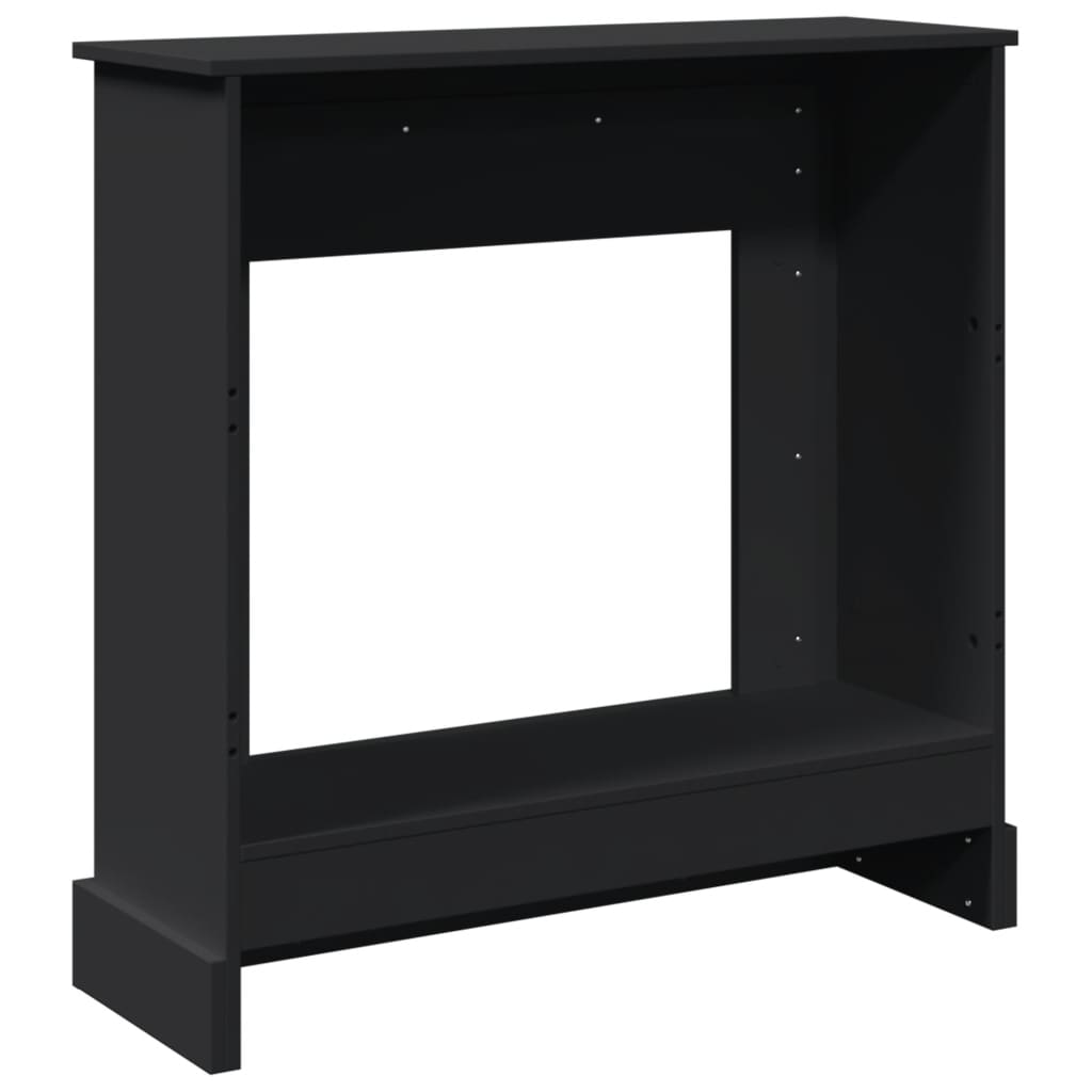 forsats til pejs 90x30x90 cm konstrueret træ sort