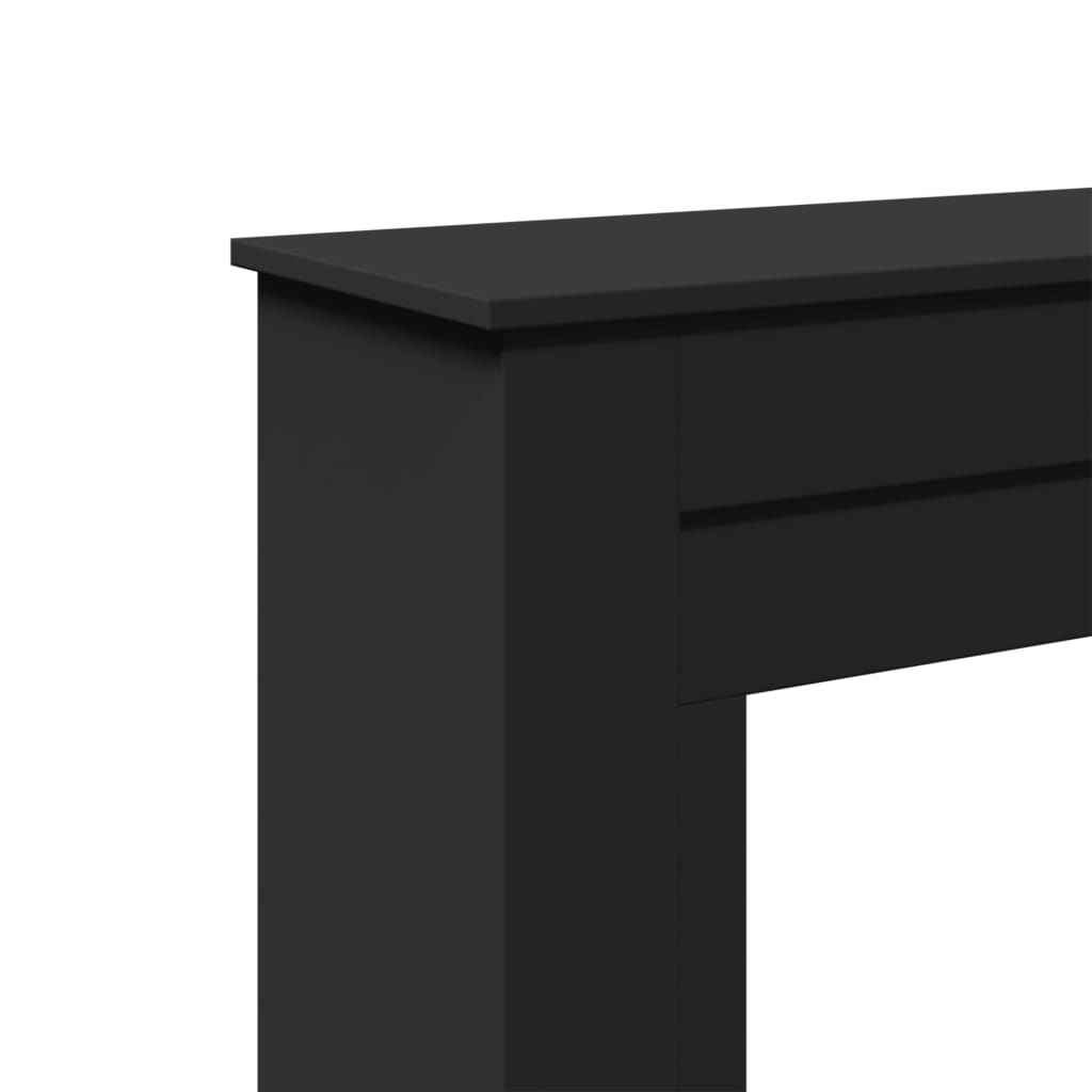 forsats til pejs 90x30x90 cm konstrueret træ sort