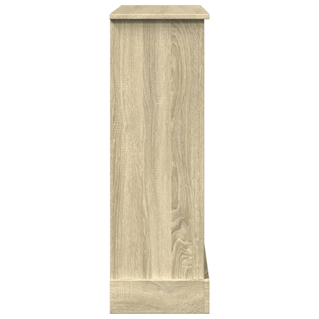 forsats til pejs 90x30x90 cm konstrueret træ sonoma-eg