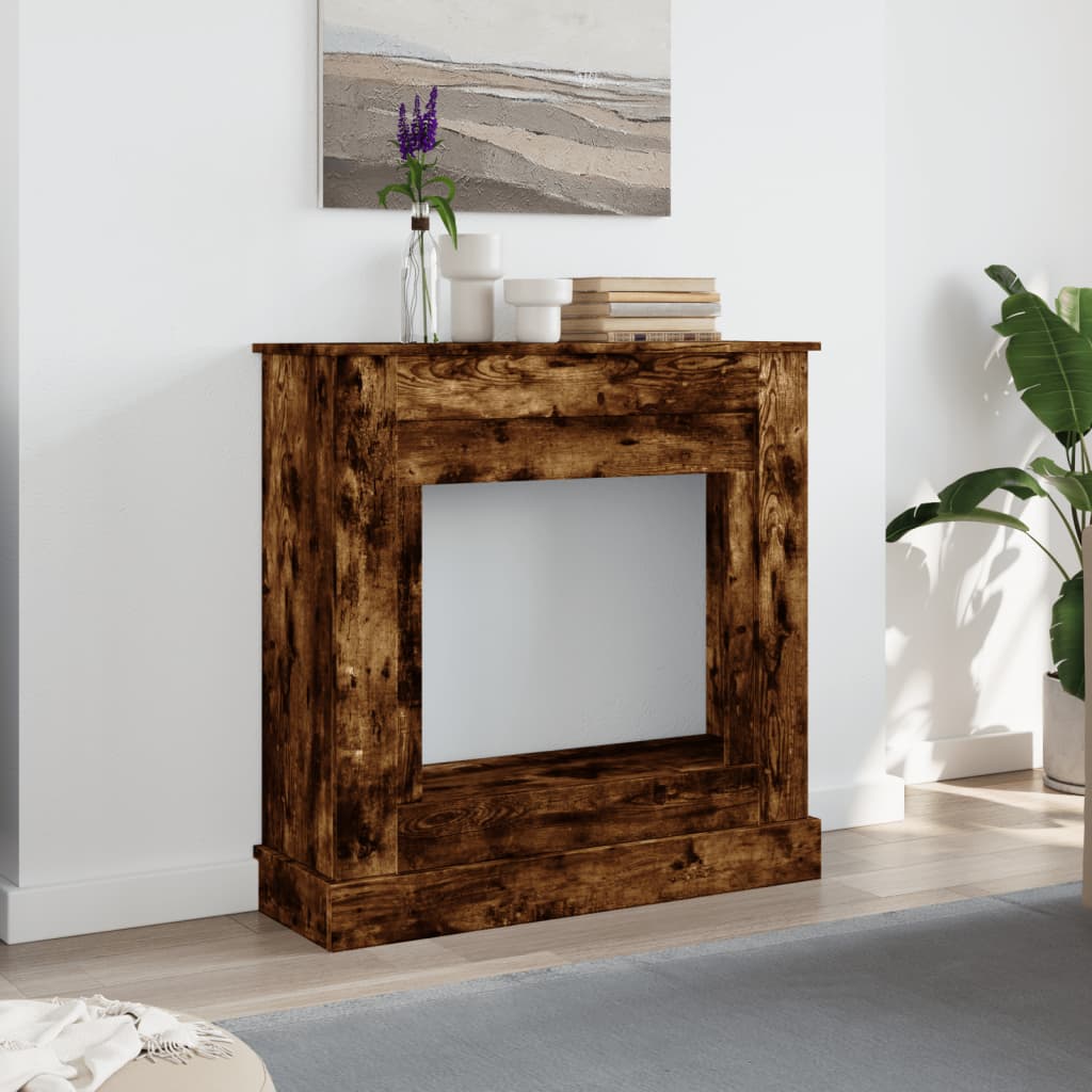 forsats til pejs 90x30x90 cm konstrueret træ røget eg