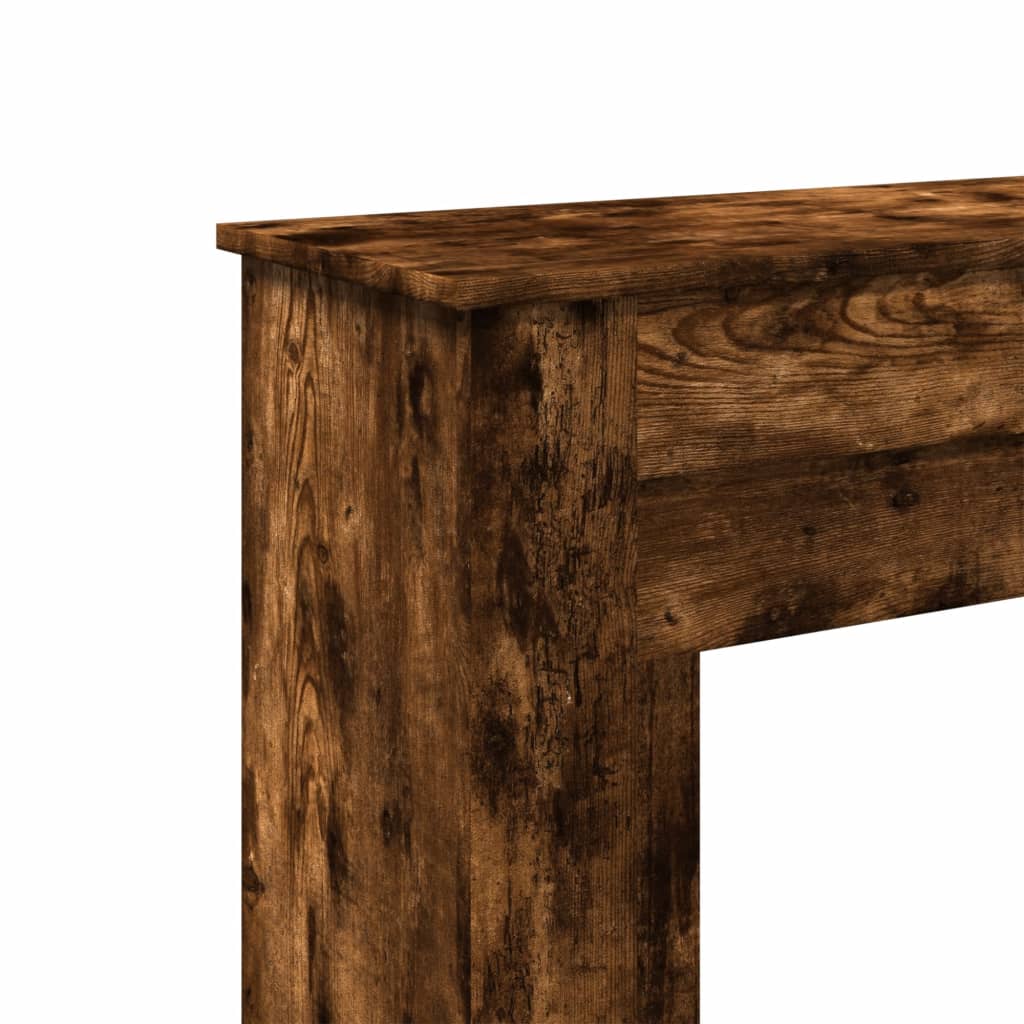 forsats til pejs 90x30x90 cm konstrueret træ røget eg