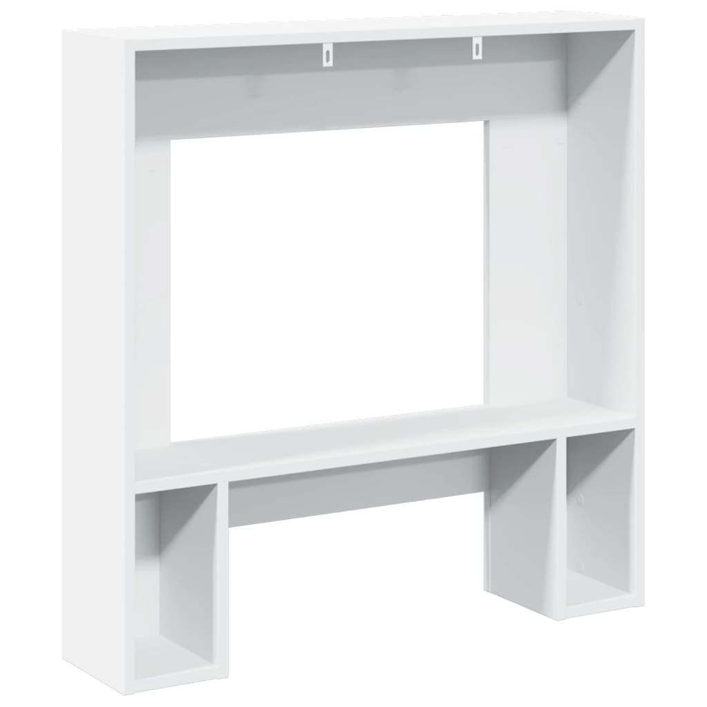 forsats til pejs 81x18x82 cm konstrueret træ hvid