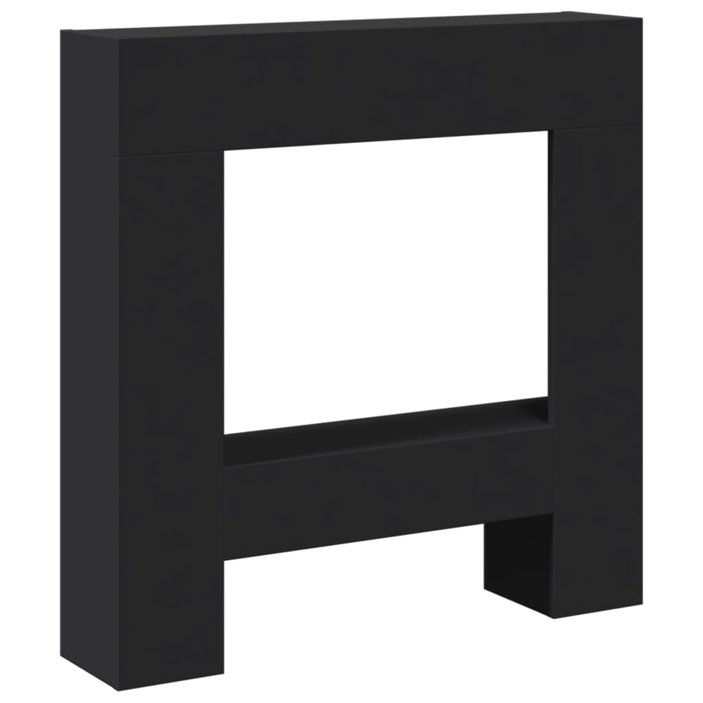 forsats til pejs 81x18x82 cm konstrueret træ sort