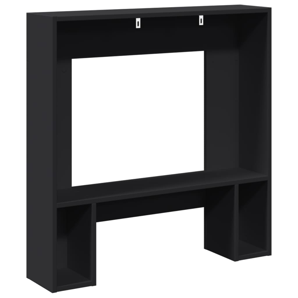 forsats til pejs 81x18x82 cm konstrueret træ sort