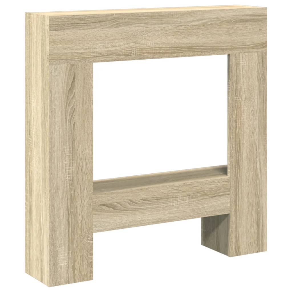 forsats til pejs 81x18x82 cm konstrueret træ sonoma-eg