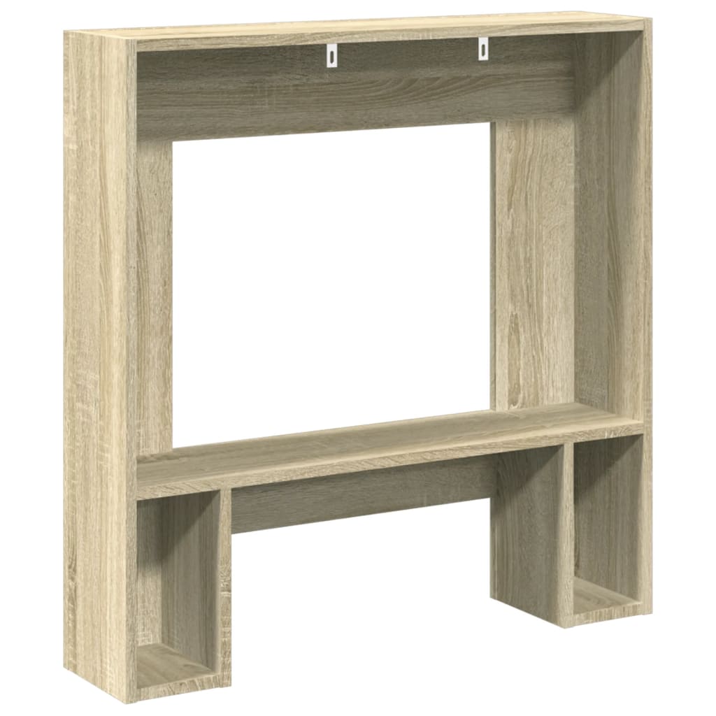 forsats til pejs 81x18x82 cm konstrueret træ sonoma-eg