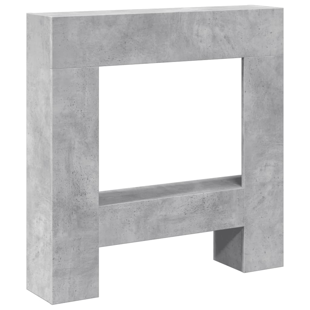 forsats til pejs 81x18x82 cm konstrueret træ betongrå