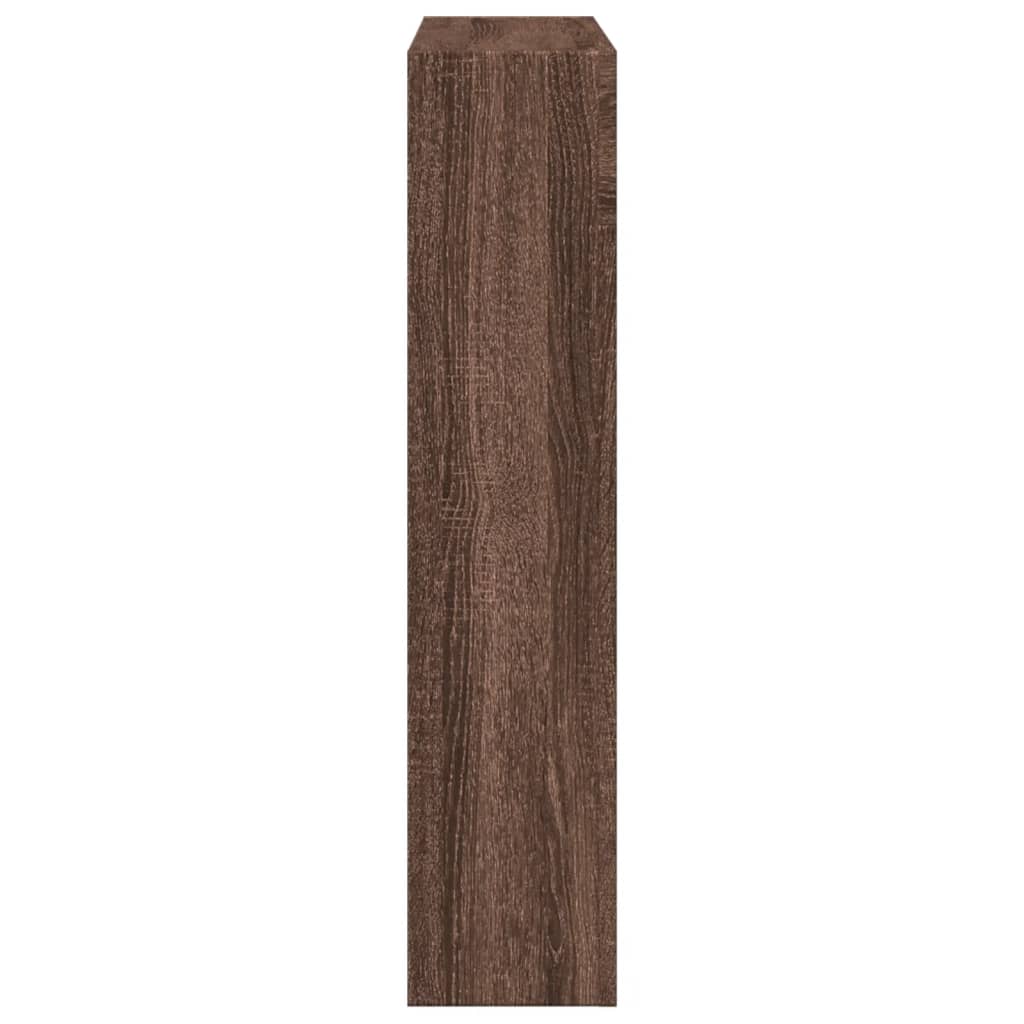 forsats til pejs 81x18x82 cm konstrueret træ brun egetræ