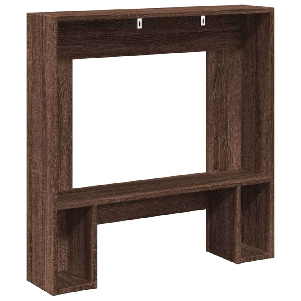 forsats til pejs 81x18x82 cm konstrueret træ brun egetræ