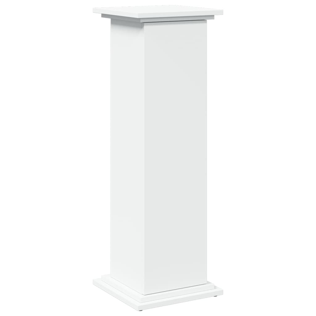piedestal med opbevaring 31x30x90 cm konstrueret træ hvid
