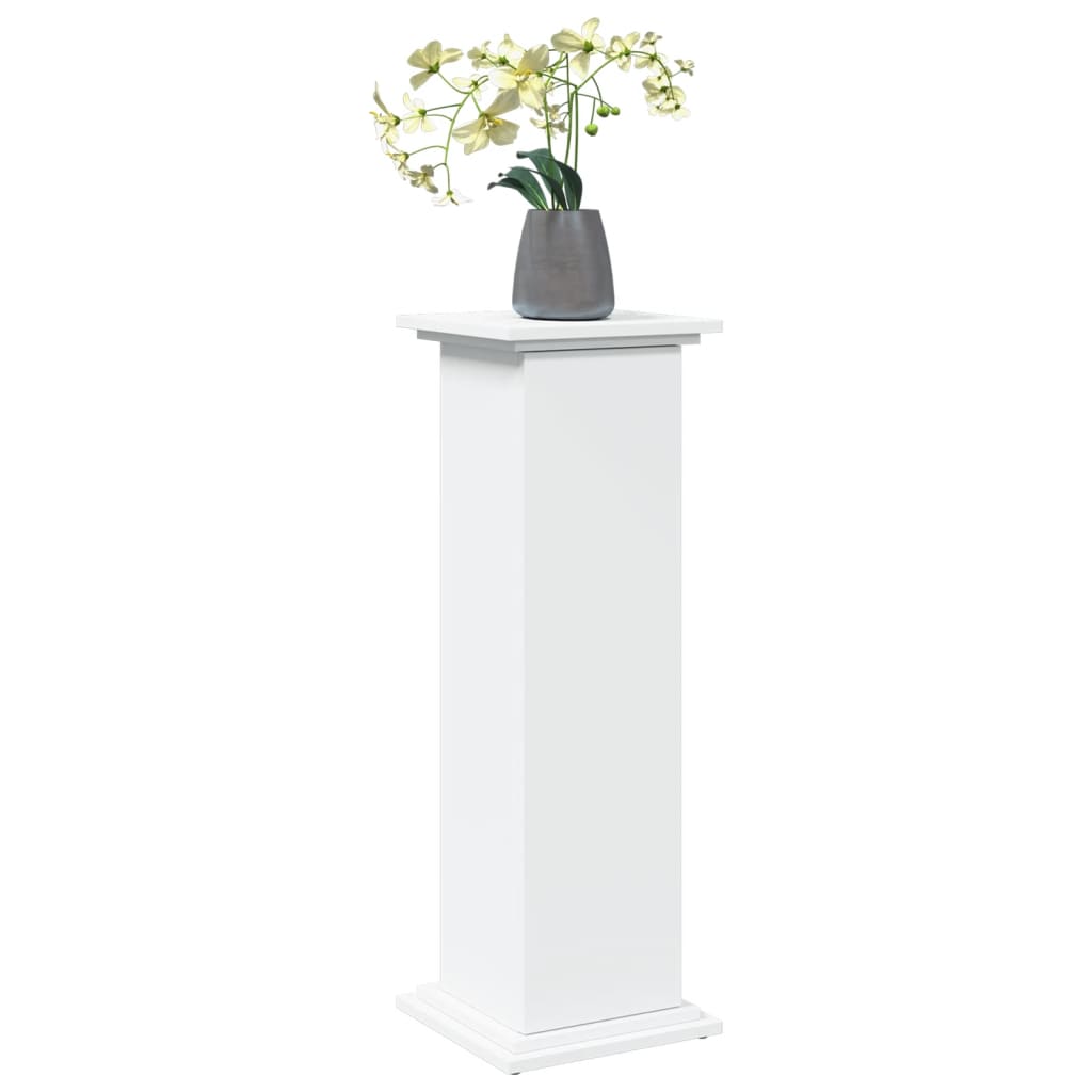 piedestal med opbevaring 31x30x90 cm konstrueret træ hvid