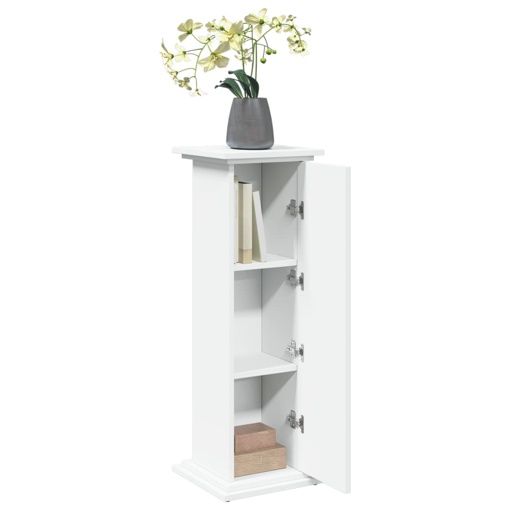 piedestal med opbevaring 31x30x90 cm konstrueret træ hvid