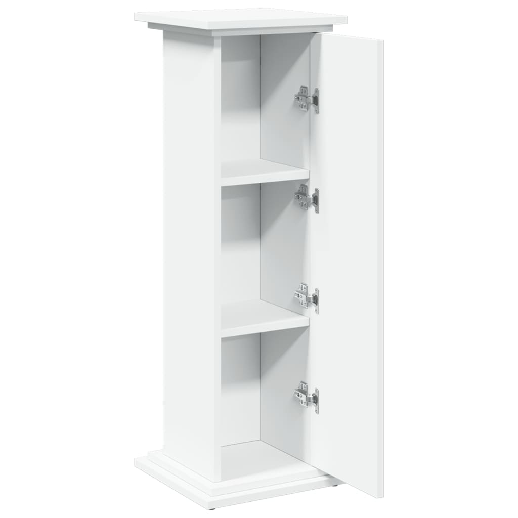 piedestal med opbevaring 31x30x90 cm konstrueret træ hvid