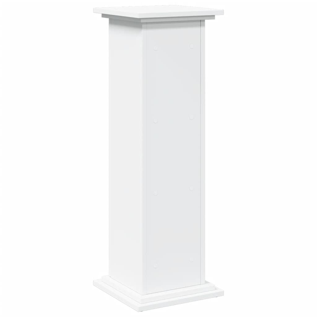 piedestal med opbevaring 31x30x90 cm konstrueret træ hvid