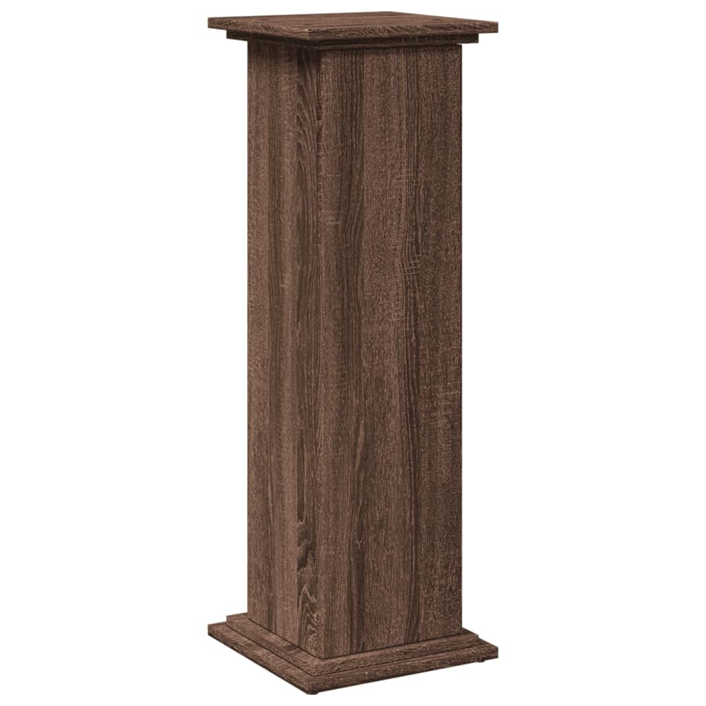 piedestal med opbevaring 31x30x90 cm konstrueret træ brun eg