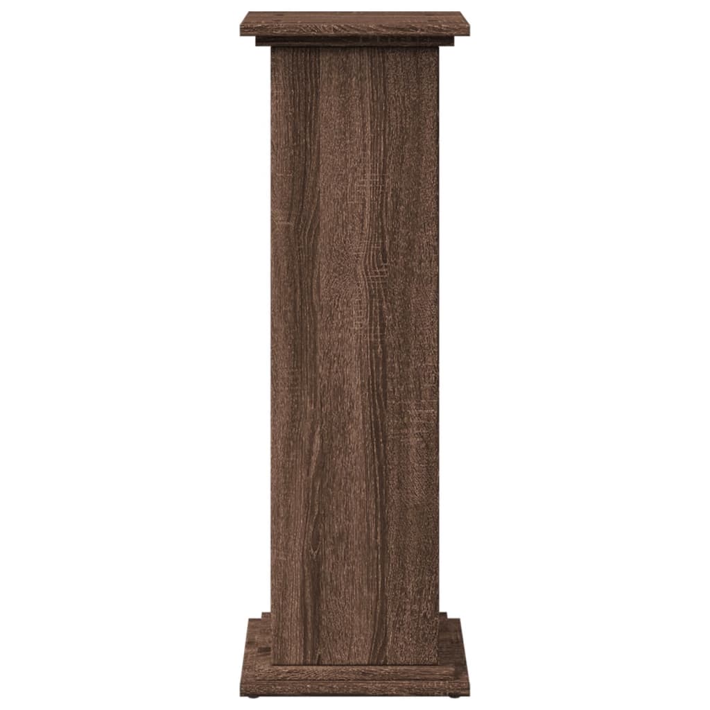 piedestal med opbevaring 31x30x90 cm konstrueret træ brun eg