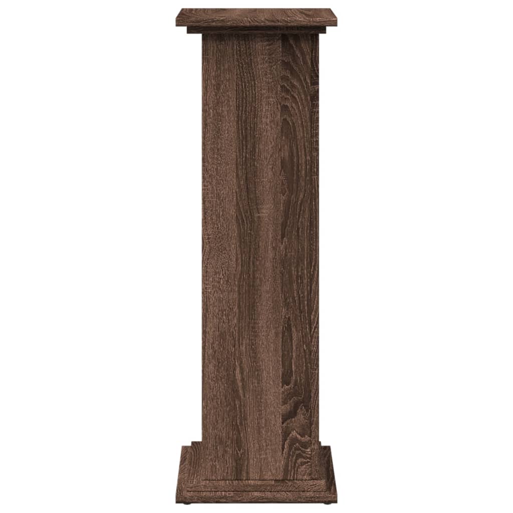 piedestal med opbevaring 31x30x90 cm konstrueret træ brun eg