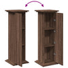 piedestal med opbevaring 31x30x90 cm konstrueret træ brun eg