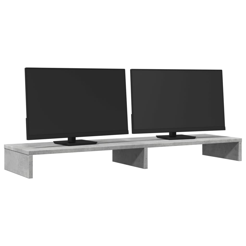 skærmstander 100x27x10 cm konstrueret træ betongrå