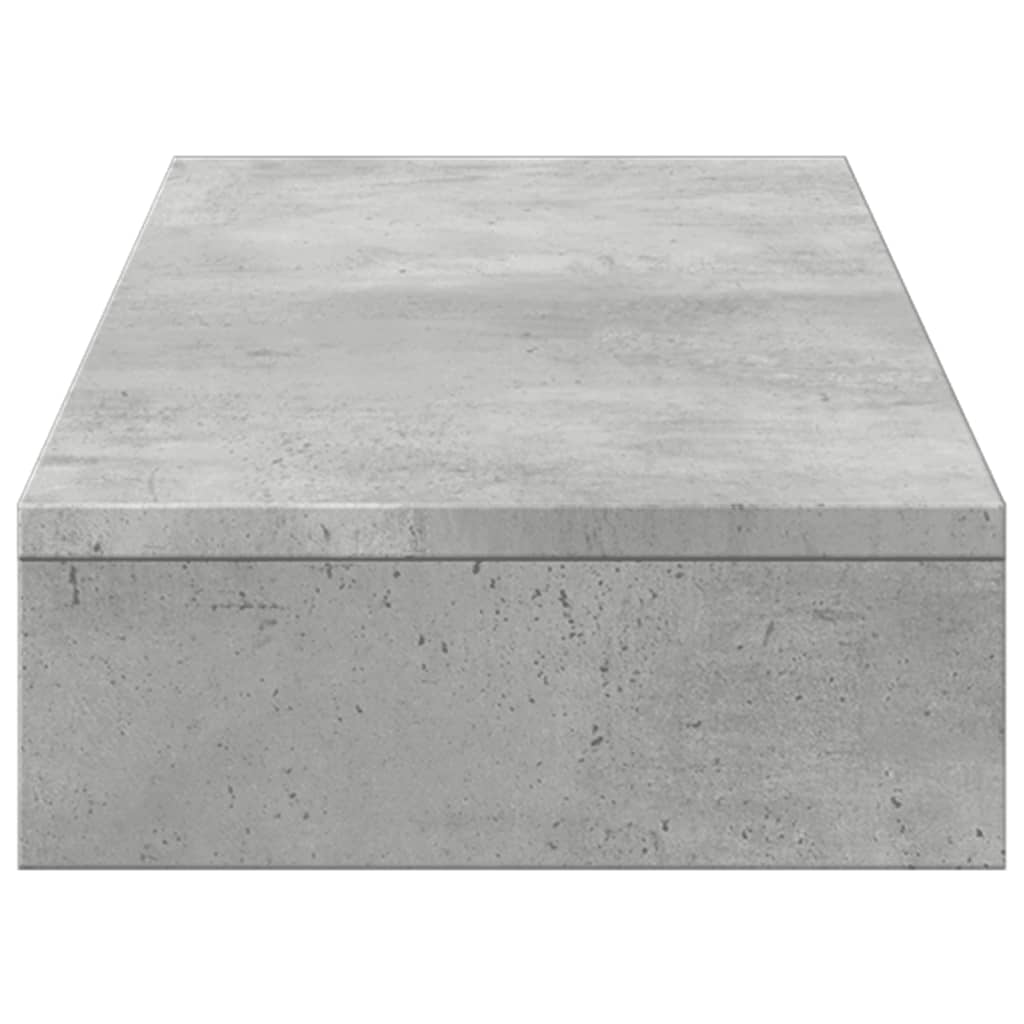 skærmstander 100x27x10 cm konstrueret træ betongrå