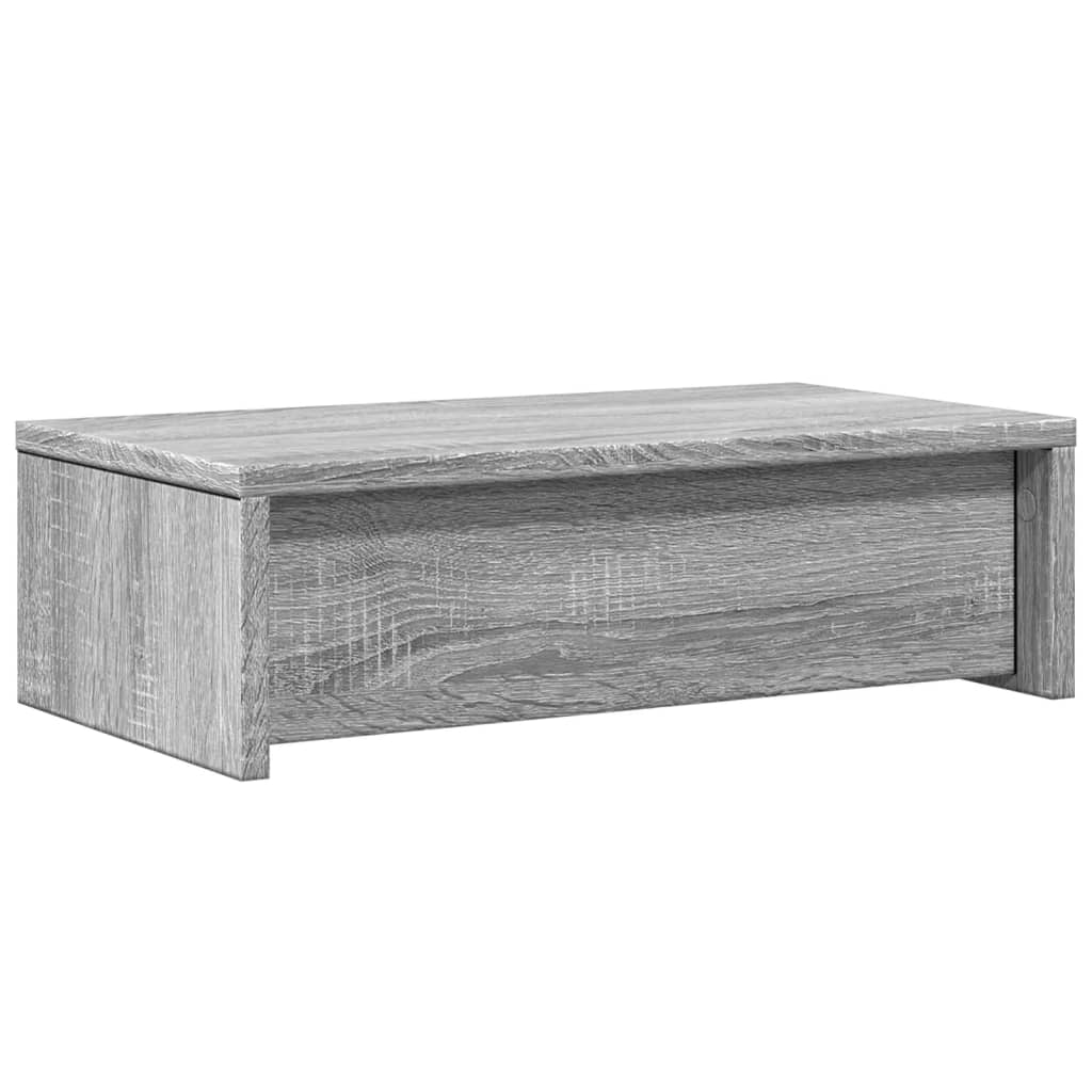 skærmholder med skuffer 50x27x15 cm konstrueret træ grå sonoma