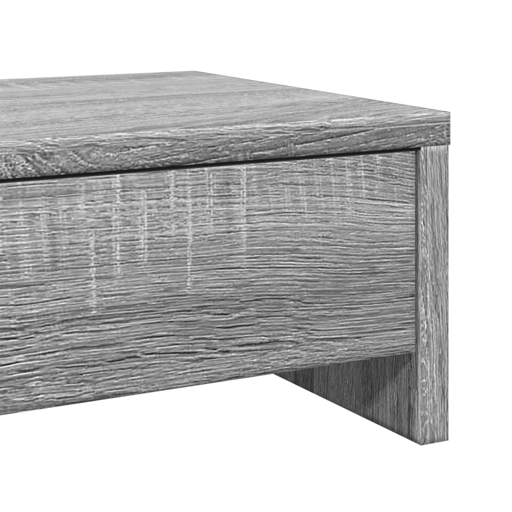 skærmholder med skuffer 50x27x15 cm konstrueret træ grå sonoma