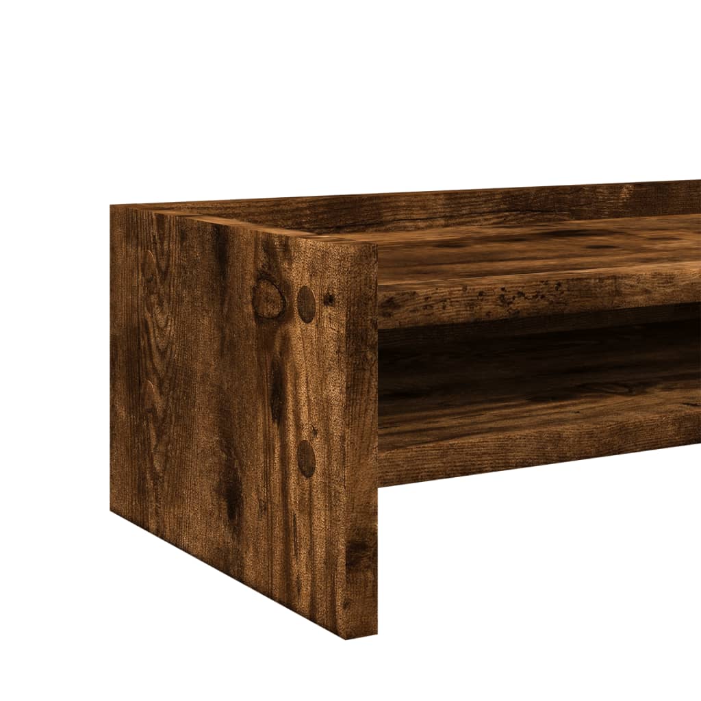 skærmstander 42x24x16 cm konstrueret træ røget egetræsfarve