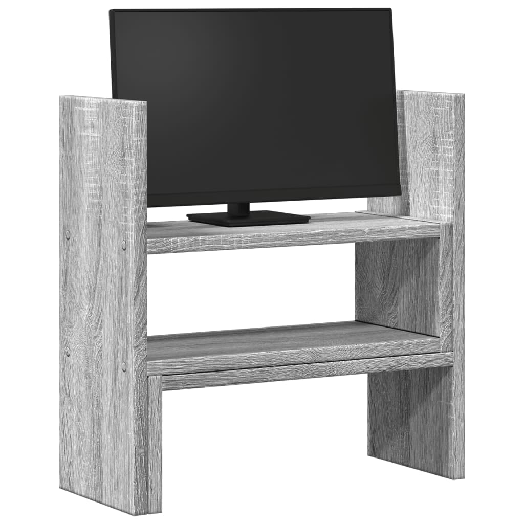 hylde til skrivebord 40x17x41 cm konstrueret træ grå sonoma-eg