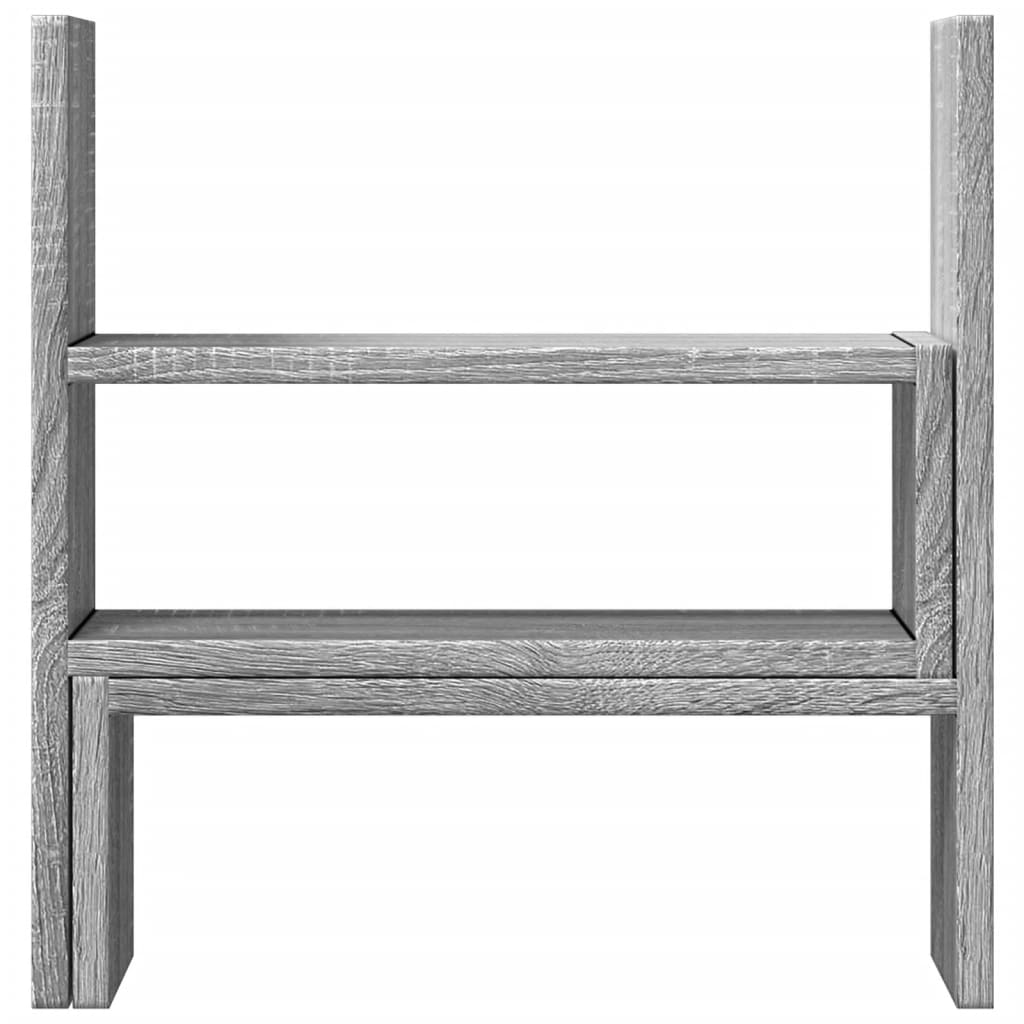 hylde til skrivebord 40x17x41 cm konstrueret træ grå sonoma-eg