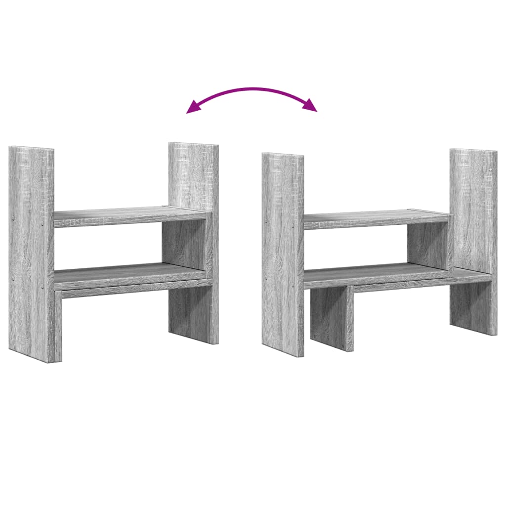 hylde til skrivebord 40x17x41 cm konstrueret træ grå sonoma-eg