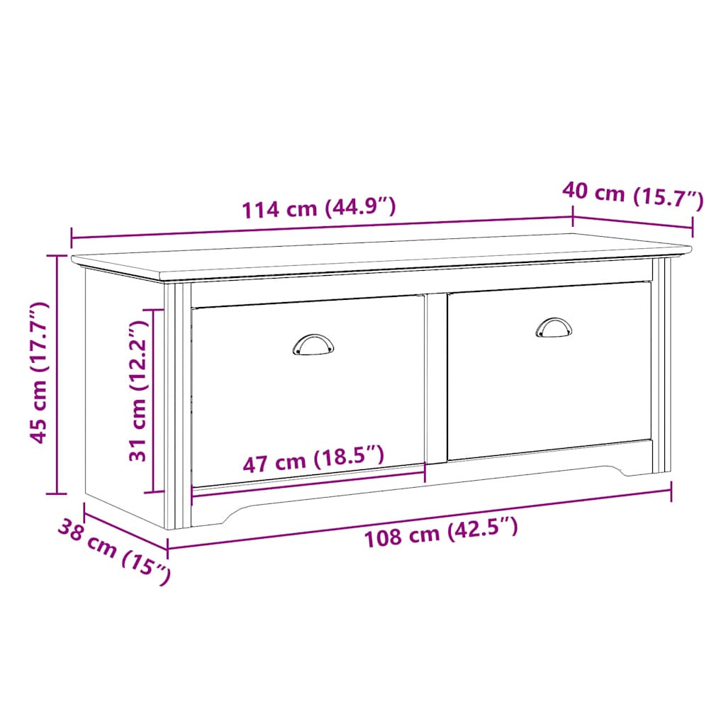 gangbænk BODO 114x40x45 cm hvid