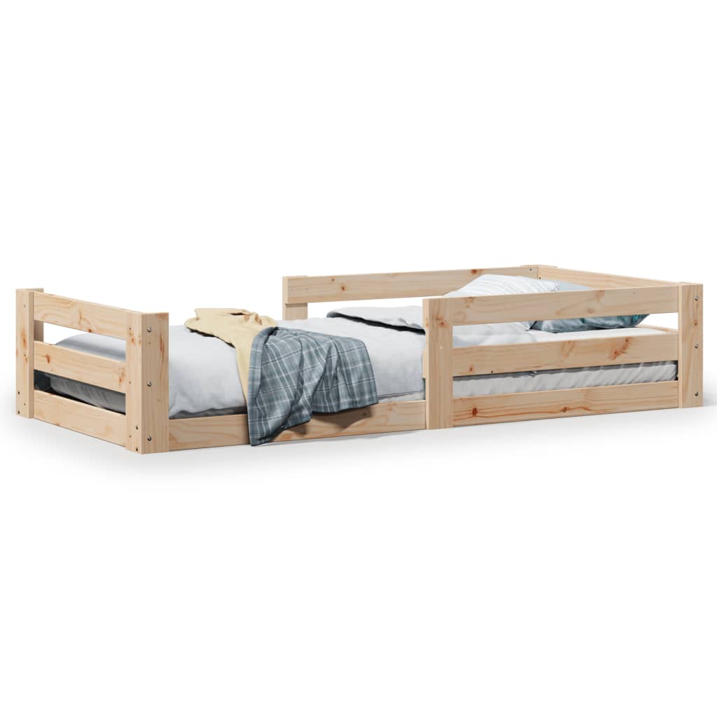 Sengeramme uden madras 80x160 cm massivt træ fyrretræ