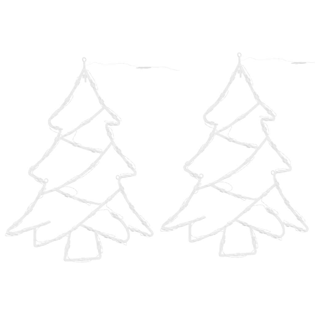 Julelys juletræssilhuet 2 stk 50 LED'er varm hvid