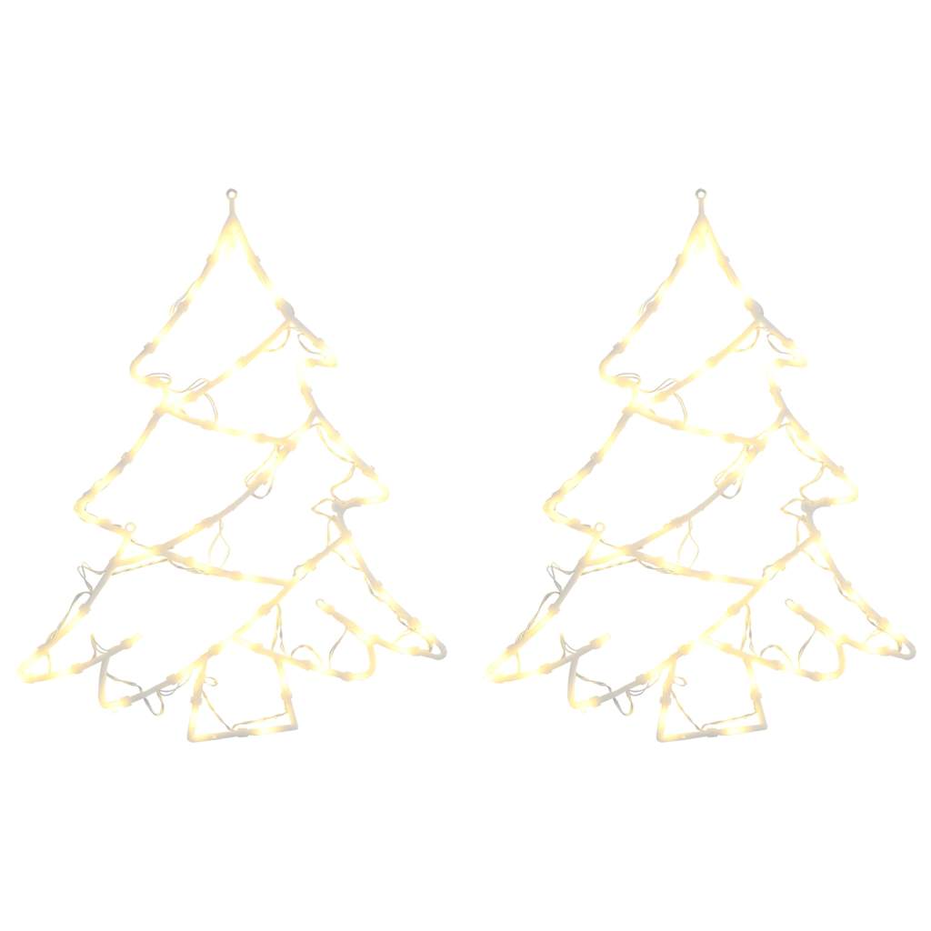 Julelys juletræssilhuet 2 stk 50 LED'er varm hvid