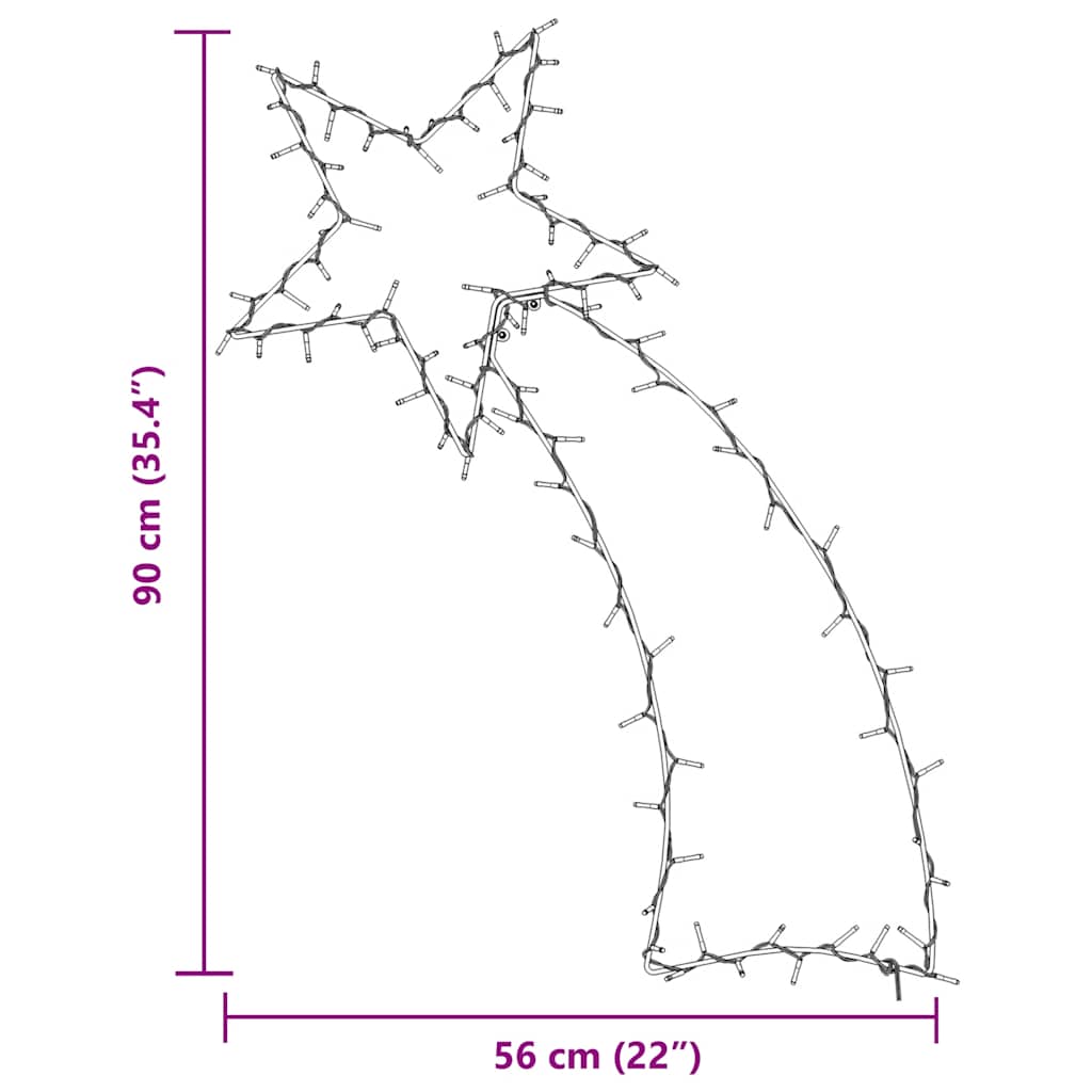 Julelys stjerneskud silhuet 115 LED'er varm hvid