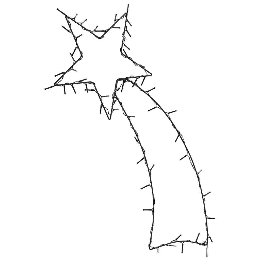 Julelys stjerneskud silhuet 80 LED'er varm hvid