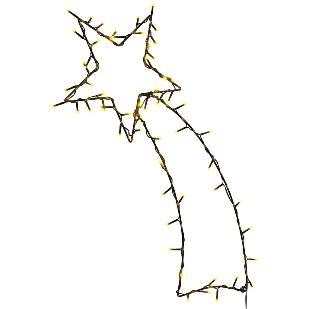 Julelys stjerneskud silhuet 80 LED'er varm hvid