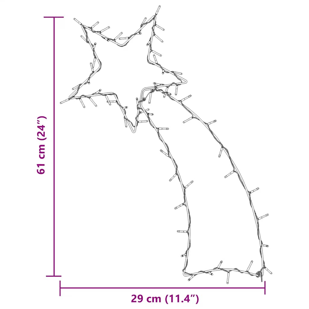Julelys stjerneskud silhuet 80 LED'er varm hvid