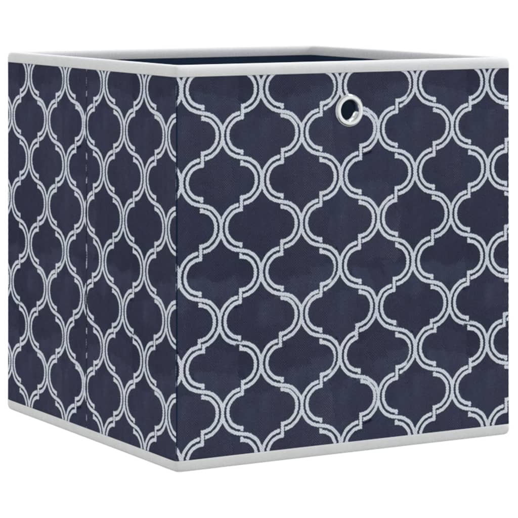 opbevaringskasser 10 stk. 32x32x32 cm foldbare stof blå