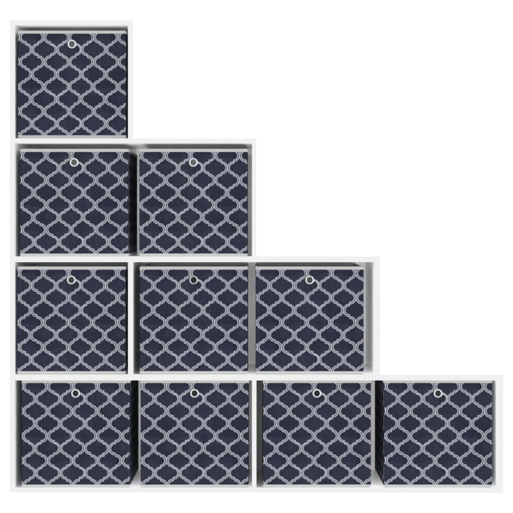 opbevaringskasser 10 stk. 32x32x32 cm foldbare stof blå