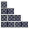 opbevaringskasser 10 stk. 32x32x32 cm foldbare stof blå