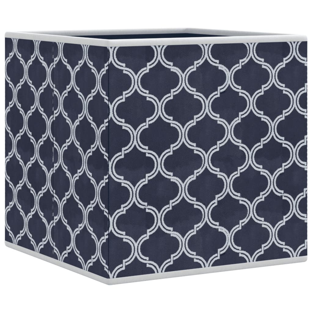 opbevaringskasser 10 stk. 32x32x32 cm foldbare stof blå