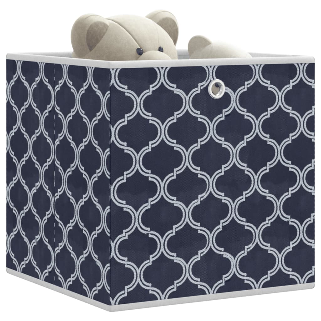 opbevaringskasser 10 stk. 32x32x32 cm foldbare stof blå