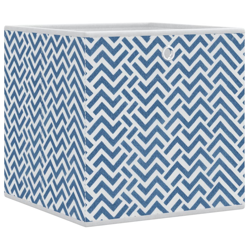opbevaringskasser 10 stk. 32x32x32 cm foldbare stof blå