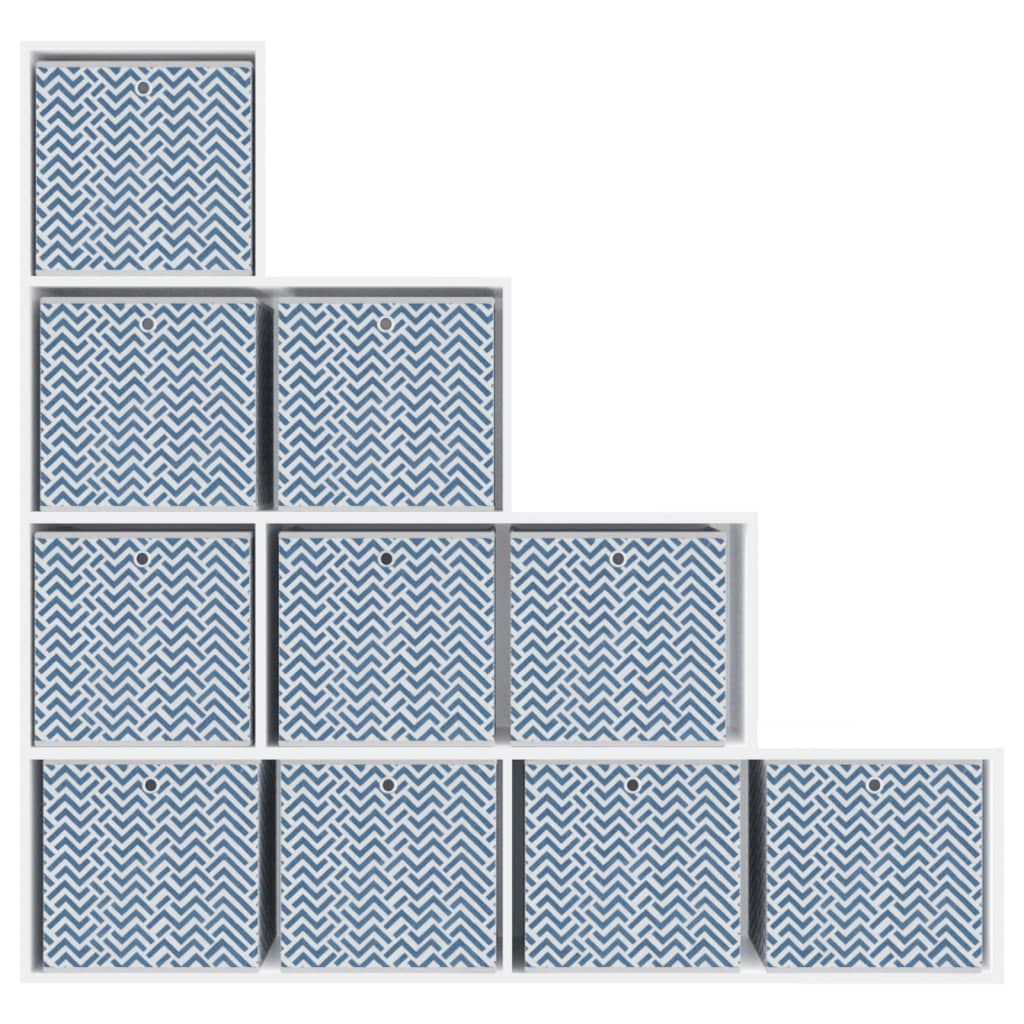 opbevaringskasser 10 stk. 32x32x32 cm foldbare stof blå