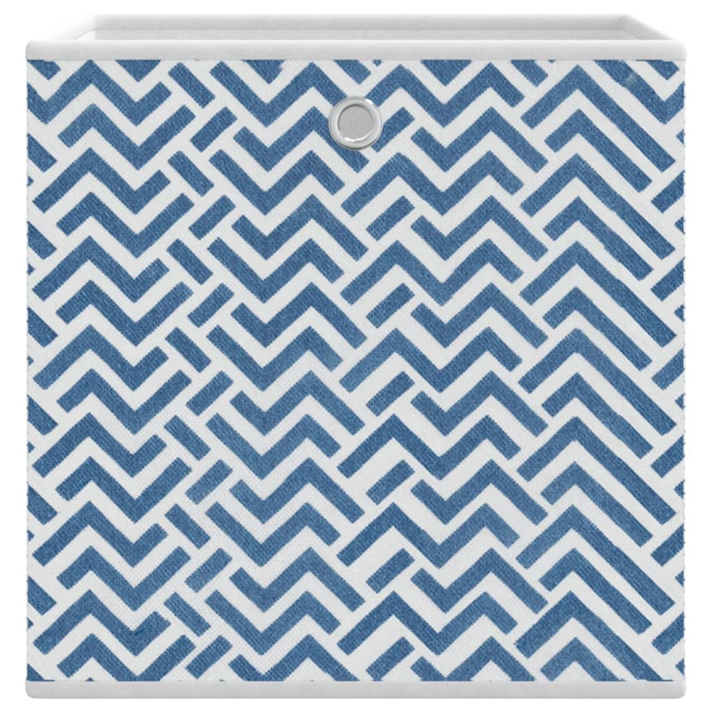 opbevaringskasser 10 stk. 32x32x32 cm foldbare stof blå