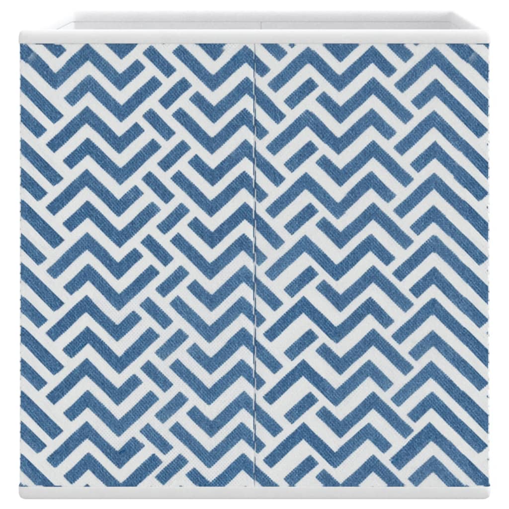 opbevaringskasser 10 stk. 32x32x32 cm foldbare stof blå